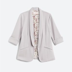 Lilac Purple/gray blazer size large. Soft material. Floral lining.